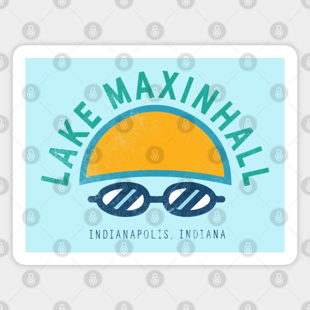 Lake Maxinhall Goggled Magnet by Camp Happy Hour